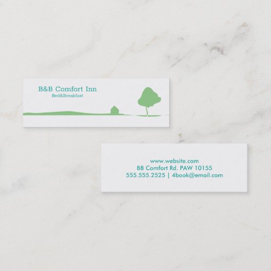 B&B Comfort Inn  Mini Business Card Mini Visitekaartje (Voorkant / Achterkant)