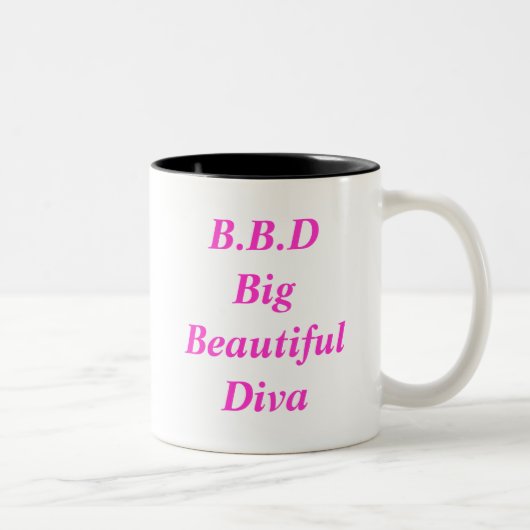 B.B.D. Big Beauful Diva Tweekleurige Koffiemok (Rechts)