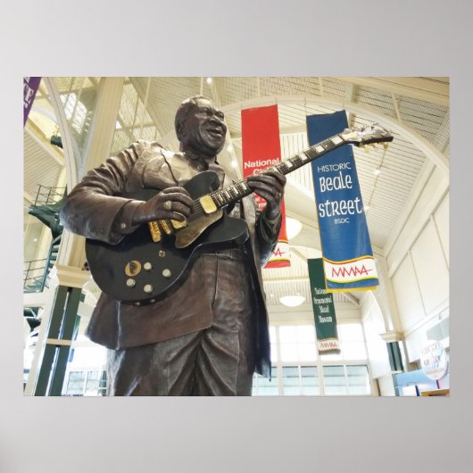 B.B. King Statue - Memphis (Tennessee) Poster (Voorkant)