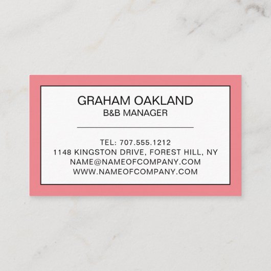 B&B Logo, Bed & Breakfast Accommodatie Visitekaartje (Achterkant)