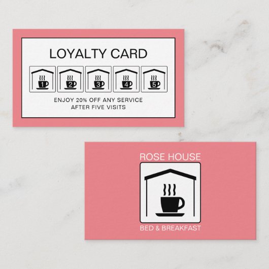 B&B Logo, Bed & Breakfast Accommodatie Zakelijk Klantenkaartje (Voorkant / Achterkant)