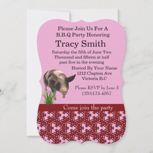 B.B.Q partijuitnodiging Kaart (Voorkant)