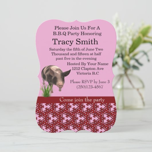 B.B.Q partijuitnodiging Kaart (Staand voorkant)
