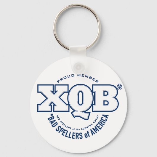 B., Bad Spellers of America. Button Sleutelhanger. Sleutelhanger (Voorkant)