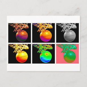 B-Ball Basketball Hoops Pop Art Briefkaart