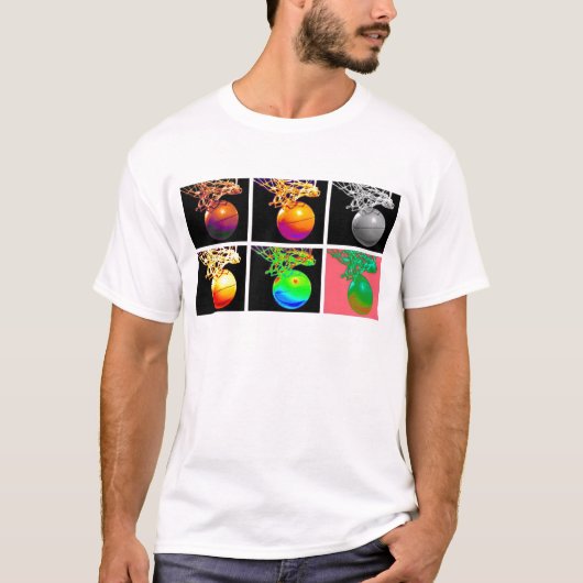 B-Ball Basketball Hoops Pop Art T-shirt (Voorkant)