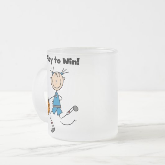 B-Ball Play voor Win Matglas Koffiemok (Voorkant links)