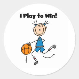 B-Ball Play voor Win Ronde Sticker