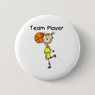 B-Ball-teamspeler Ronde Button 5,7 Cm