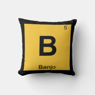 B - Banjo Muzieksymbool Periodiek Systeem Kussen