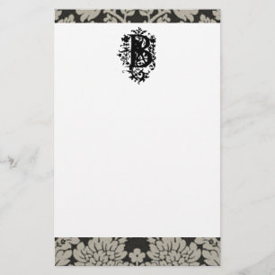 "B"  barokonmonogram Briefpapier