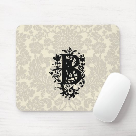 "B"  barokonmonogram Muismat (Met muis)
