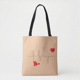 B- Bloedgroeptype negatieve resus Canvas tas