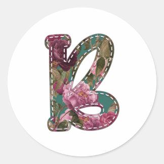 B bloem ronde sticker