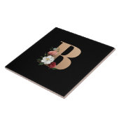 B bloemig monogram tegeltje (Zijkant)