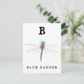 "B" Blue Darner Briefkaart (Staand voorkant)