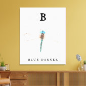 "B" Blue Darner Canvas Afdruk (Insitu (Woonkamer))
