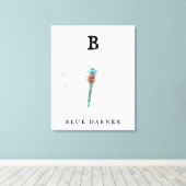 "B" Blue Darner Canvas Afdruk (Insitu (Houten vloer))
