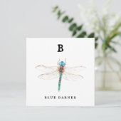 "B" Blue Darner flat card (Staand voorkant)