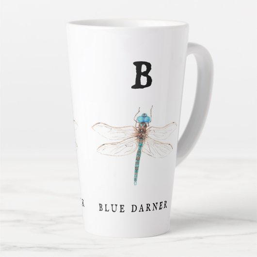 "B" Blue Darner Latte Mok (Rechterhoek)