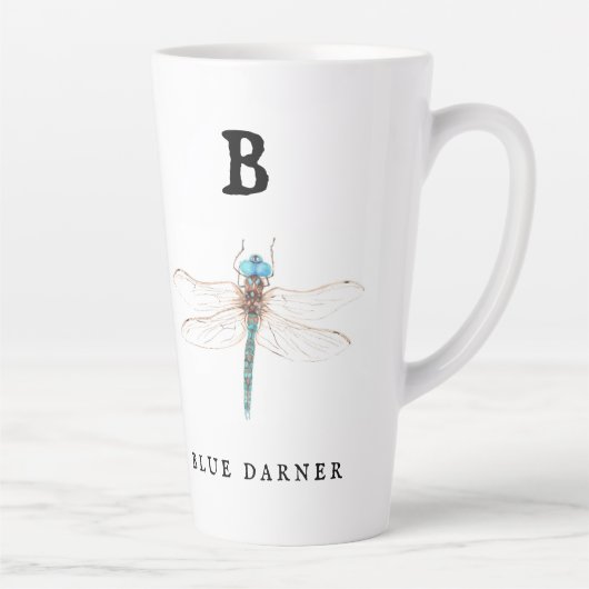 "B" Blue Darner Latte Mok (Rechts)