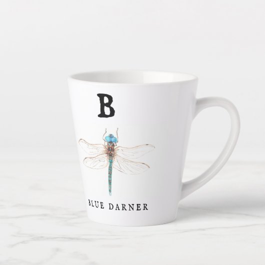 "B" Blue Darner Latte Mok (Rechts)