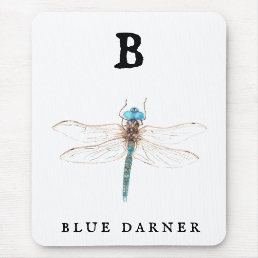 "B" Blue Darner Muismat (Voorkant)