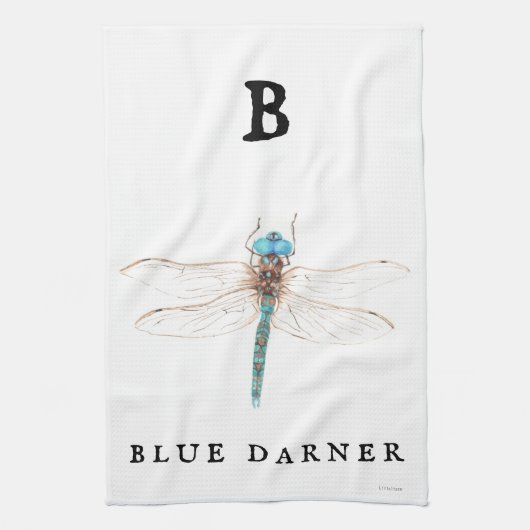 "B" Blue Darner Theedoek (Verticaal)