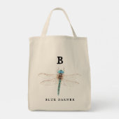 "B" Blue Darner Tote Bag (Achterkant)