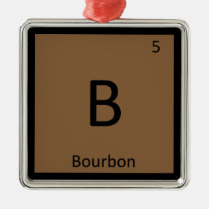 B - Bourbon Alcohol Chemie Periodiek Systeem Metalen Ornament