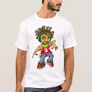 B boy and dreadlocks t-shirt