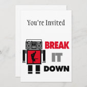 B Boy Boombox Robot breekt het neer Kaart (Voorkant / Achterkant)