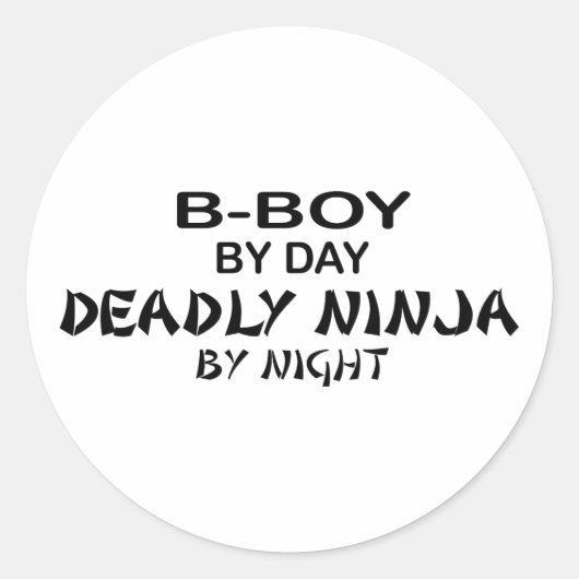 B-Boy Deadly Ninja bij nacht Ronde Sticker (Voorkant)