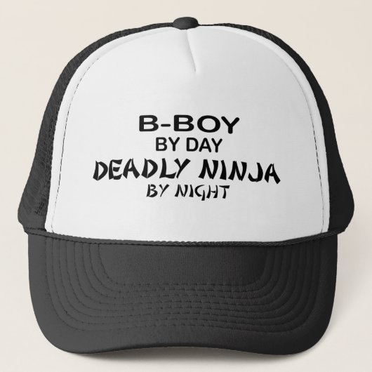 B-Boy Deadly Ninja bij nacht Trucker Pet (Voorkant)