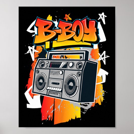 B-boy Hip-Hop Break Dancing Poster (Voorkant)