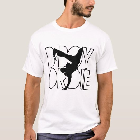 B-Boy of Die Silhouette T-shirt (Voorkant)