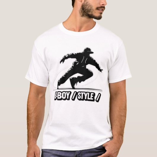 B-Boy Style – Retro Breakdance Silhouette Street T-shirt (Voorkant)