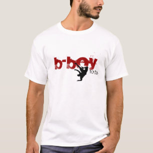 b-boy voor het leven (rood, zwart) t-shirt