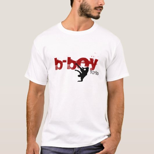 b-boy voor het leven (rood, zwart) t-shirt (Voorkant)