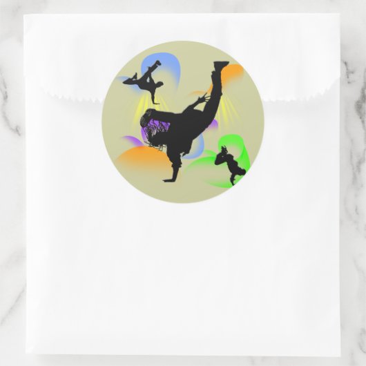B-boying Ronde Sticker (Tas)