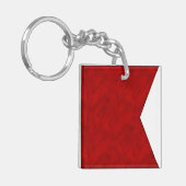 B Bravo Waterverf Nautical Signal Maritime Flag Sleutelhanger (Voorkant Links)