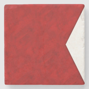 B Bravo Waterverf Nautical Signal Maritime Flag Stenen Onderzetter