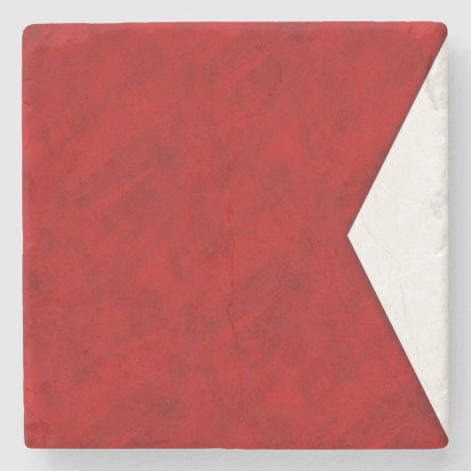 B Bravo Waterverf Nautical Signal Maritime Flag Stenen Onderzetter (Voorkant)