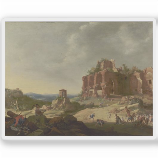 B. Breenbergh - Steniging van de heilige Stefanus Sticker (Voorkant)