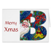 B BRIEF/SANTA CLAUS MET RODE RIBBON MONOGRAM (Voorkant Horizontaal)