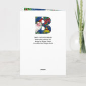 B BRIEF/SANTA CLAUS MET RODE RIBBON MONOGRAM FEESTDAGEN KAART (Achterkant)