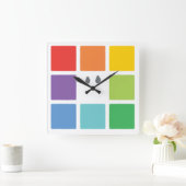 B. Button Square Clock Vierkante Klok (Huis)