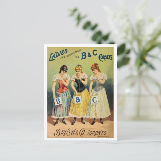 "B & C Corsets Advertentie" Briefkaart (Staand voorkant)