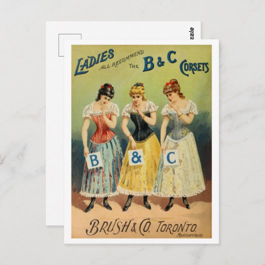 "B & C Corsets Advertentie" Briefkaart (Voorkant / Achterkant)