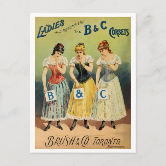 "B & C Corsets Advertentie" Briefkaart (Voorkant)